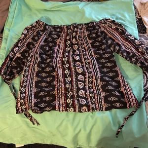 Paisley off the shoulder blouse